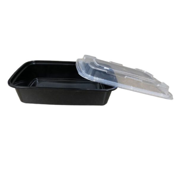 24oz Rectangle Microwavable Containers, Black/Clear, 150/Carton -  mastersupplyonline