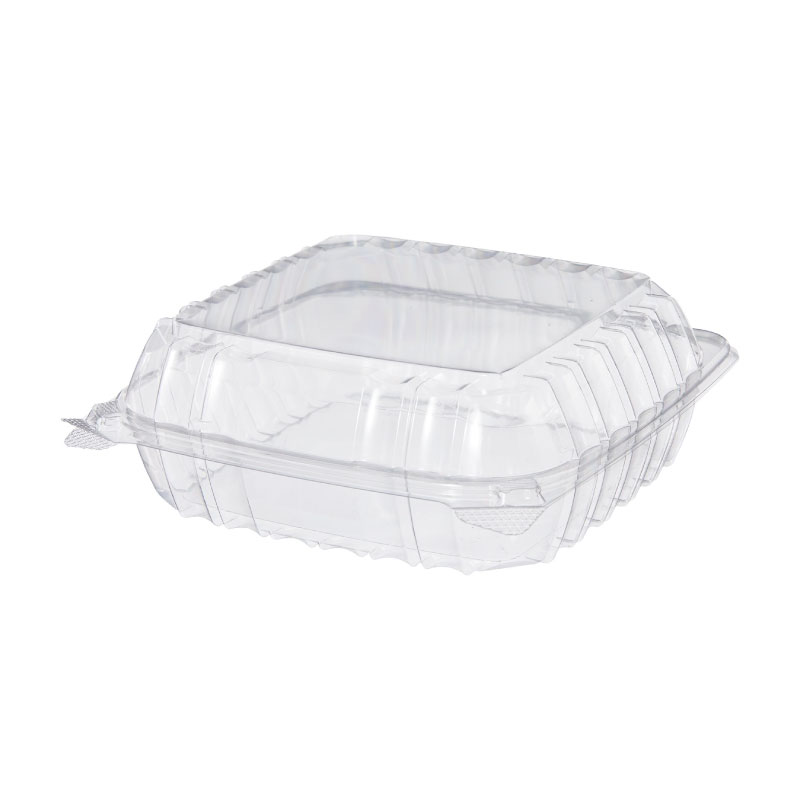 Dart C8DCPR ClearPac 8 oz. Clear Rectangular Plastic Container with Lid -  252/Case - Splyco