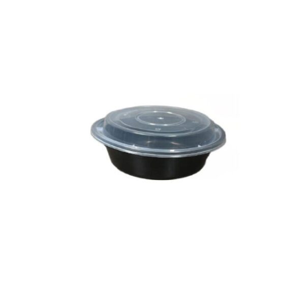 Choice 16 oz. Black 6 1/4 Round Microwavable Heavy Weight