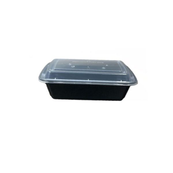 24oz Rectangle Microwavable Containers, Black/Clear, 150/Carton -  mastersupplyonline