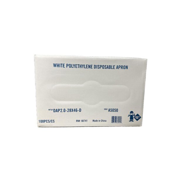 White Disposable Plastic Aprons - 28 x 46